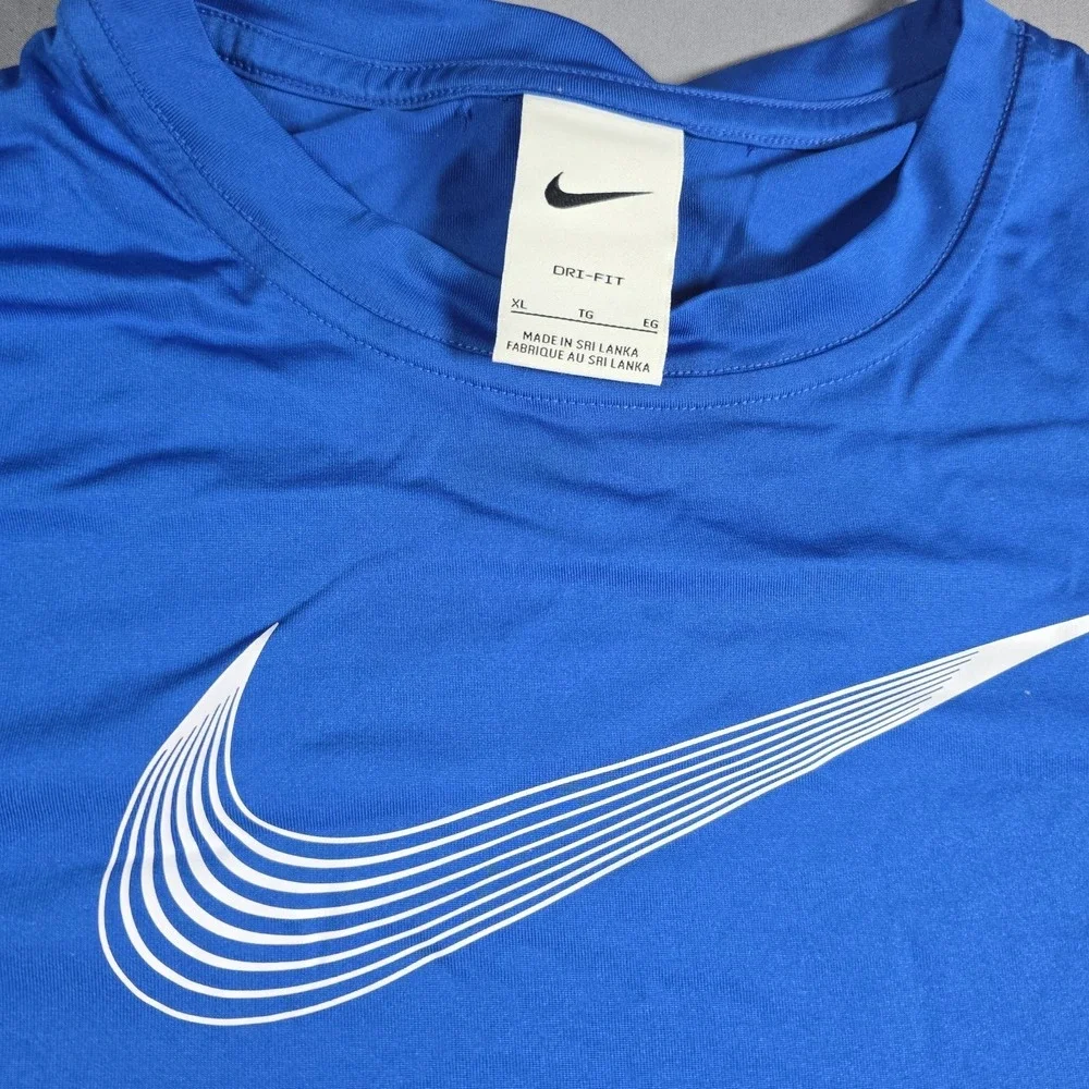 Nike Boys' Dri-Fit HBR Graphic Training Top Blue, X-Large NWT